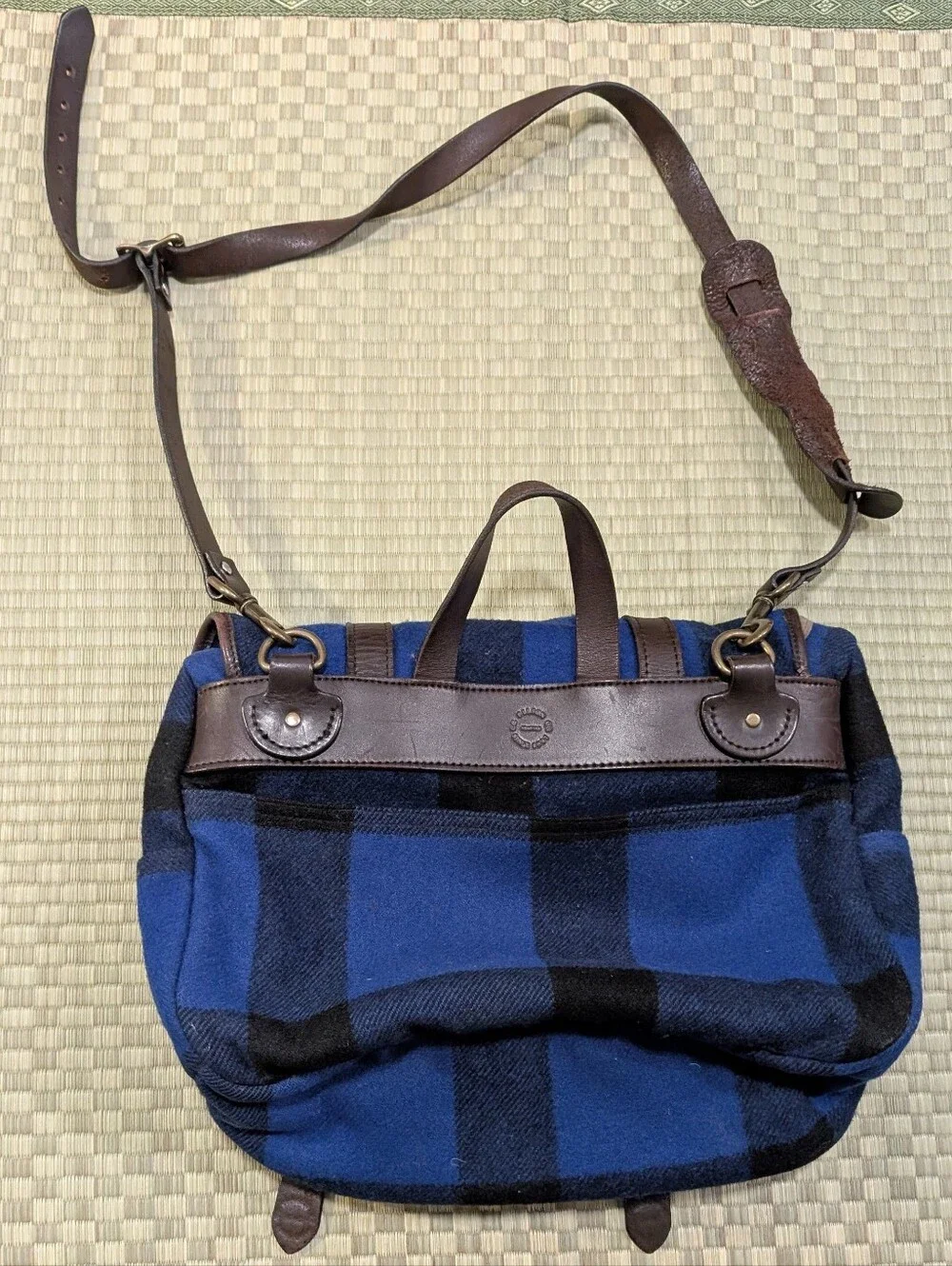 RARE Filson Medium Wool Field Bag Blue Buffalo Check Made in USA